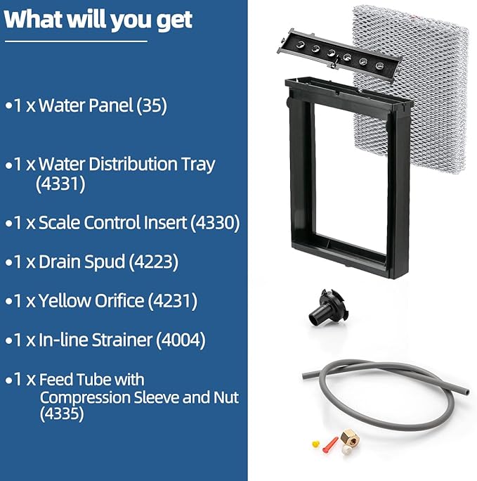 4839 Humidifier Maintenance Kit with Model No. 35 Water Panel Humidifier Replacement Filter Compatible with Aprilaire Whole Home Humidifier Models 600, 600A, 600M Humidifier Parts & Accessories