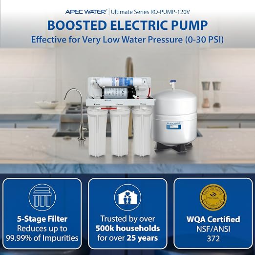 APEC Water Systems RO-PUMP-120V Top Tier Ultra Safe Reverse Osmosis Drinking - Image 2