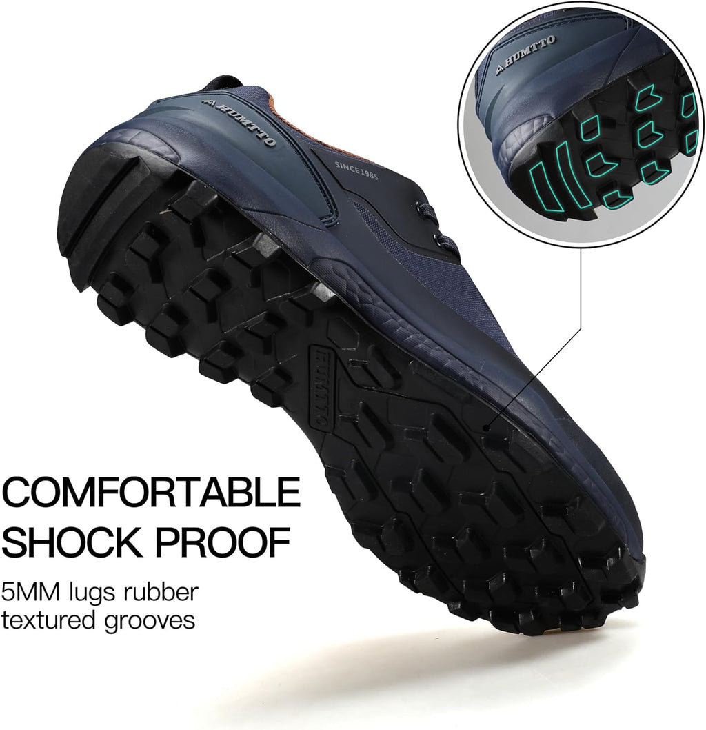HUMTTO Men's All-Terrain Waterproof Hiking Shoes Lightweight Breathable Trekking Anti Slip Outdoor Trails Shoes