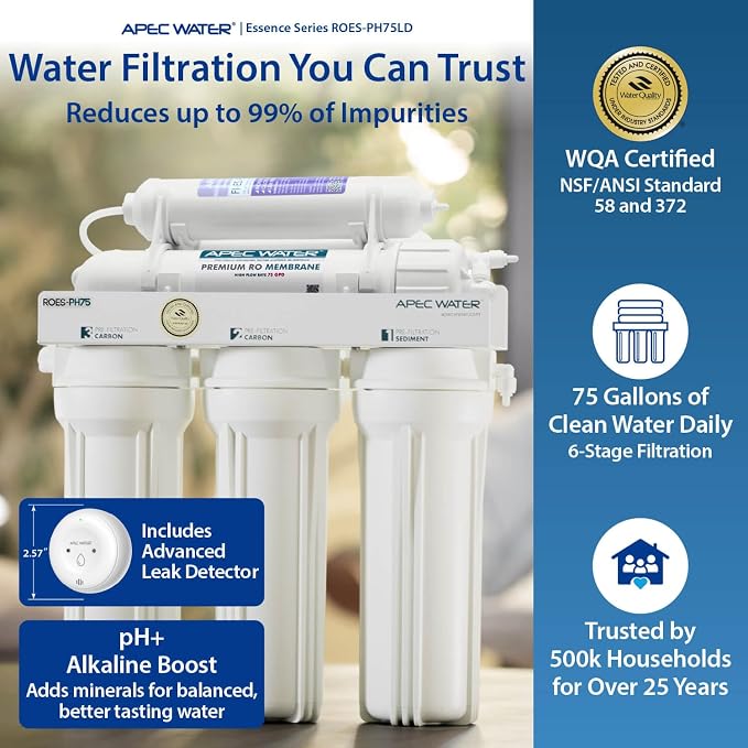 APEC Water ROES-PH75LD 6-Stage Alkaline Under Sink Reverse Osmosis Water Filter - Image 2