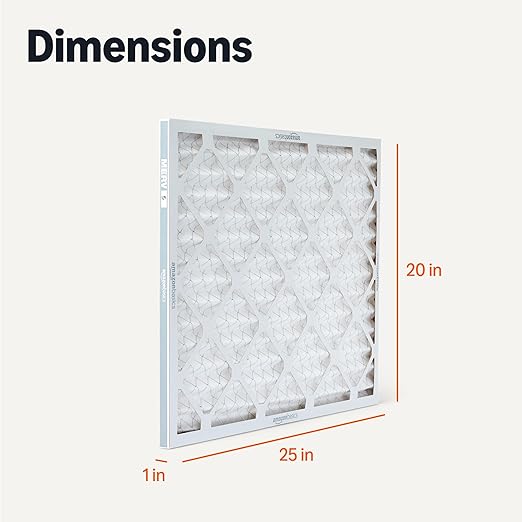 Amazon Basics Merv 5 AC Furnace Air Filter 20x25x1 inches, Pack of 6 (Actual size: 19.75" x 24.75" x 0.75")