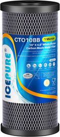 ICEPURE 10"X4.5", 1 Microns Whole House Sediment Activated Carbon Water Filter by ICEPURE