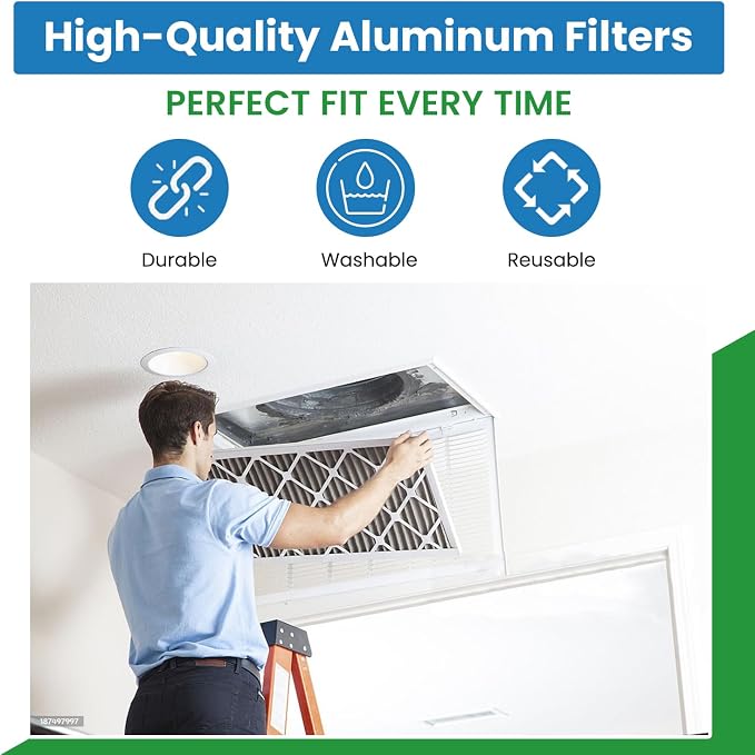 Filter Everything Washable Aluminum Air Filter – 20 x 25 x 1 7/8 – Permanent - Image 3