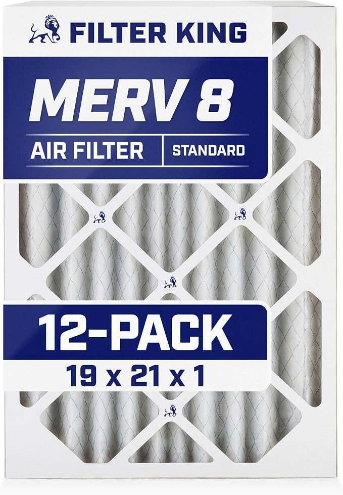 Filter King 19x21x1 Air Filter | 12-PACK | MERV 8 HVAC Pleated A/C Furnace by FilterKing