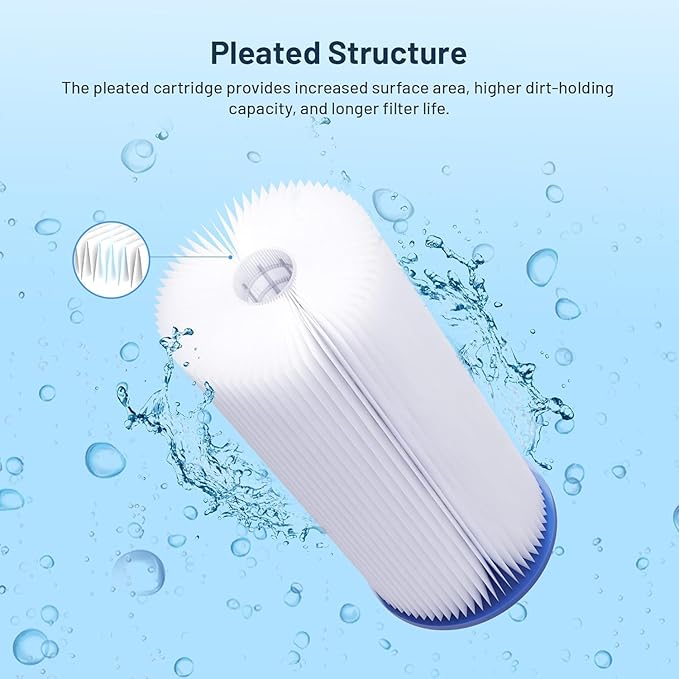 Whole House 5 Micron 10 x 4.5 Pleated Sediment Well Water Filter Cartridge Replacement Compatible with W5CPHD, CP5-BBS, ECP5-BB, 255490-43, SPC-45-1005, FM-BB-10-5, SPF-45-1005, ‎PE-F10B-5 (Pack of 3)