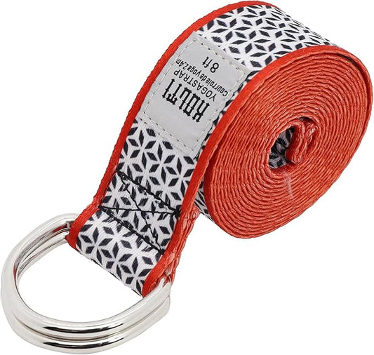 Yoga Exercise Adjustable Straps 8FT with Durable D-Ring for Pilates & Gym Workouts | Hold Poses, Stretch, Improve Flexibility & Maintain Balance-FlexoryFit