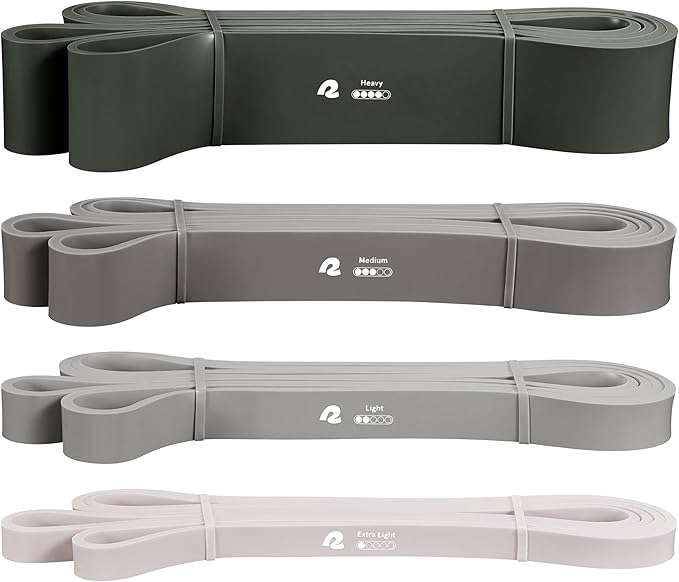 Retrospec Lift Resistance Pull Up Assistance Band Set for Working Out, Home Fitness, Toning, Stretching. Physical Therapy, Muscle Training & Exercise - Lightweight & Portable for Men & Women-FlexoryFit