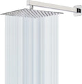 HarJue Shower Head with Extension Arm, High Pressure Square with ShowerArm, Stainless Steel Rainfall -Waterfall Full Body Coverage (10'' Shower with 16'' Arm, Chrome)