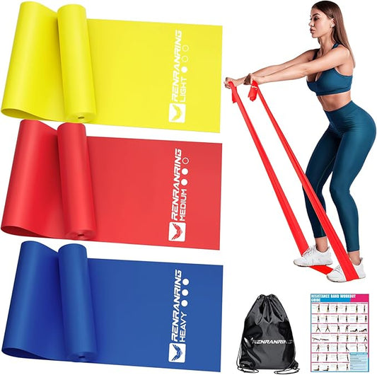 Resistance Bands for Working Out, Exercise Bands for Physical Therapy, Stretch, Recovery, Pilates, Rehab, Strength Training and Yoga Starter Set-FlexoryFit