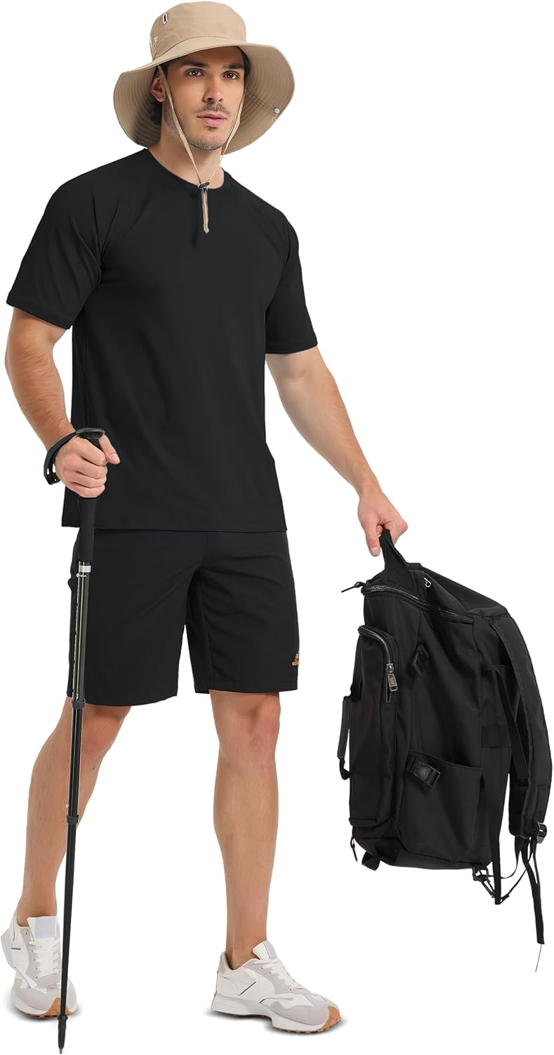 MAGCOMSEN Men's Short Sleeve UPF 50+ Sun Protection Shirts Quick Dry Athletic T-Shirt Hiking Running Swimming Rash Guard