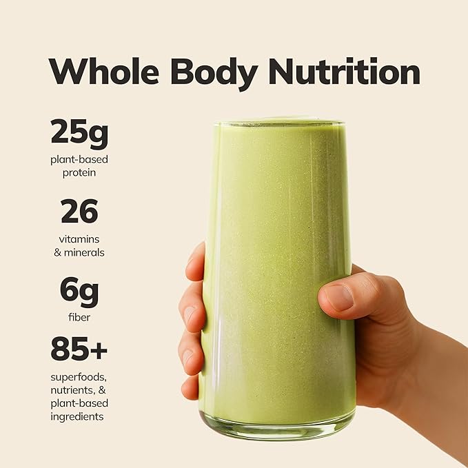 Ka’Chava Whole Body Meal Shake Matcha 2 lb – Vegan Protein Powder with 85+ Superfoods & Greens – Plant-Based Meal Replacement with Probiotics & Digestive Enzymes – Gluten & Dairy Free (15 Servings)-FlexoryFit