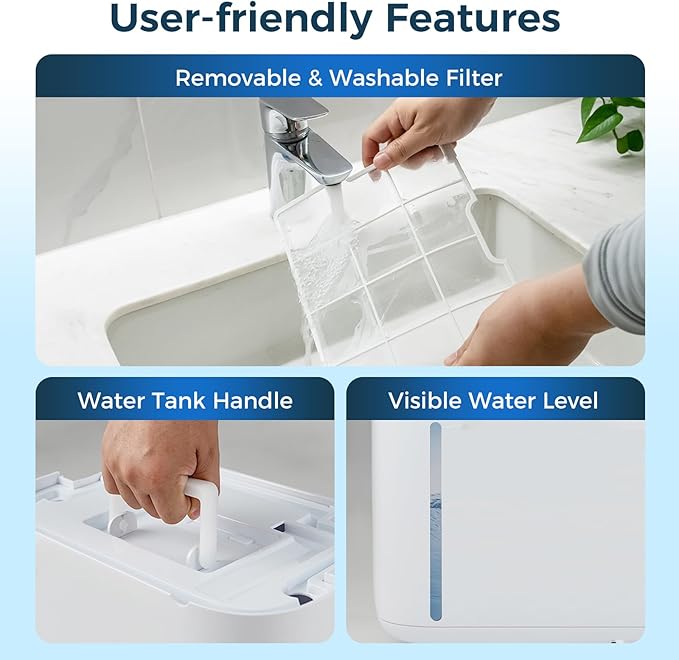 ARLIME 73 Pints Dehumidifier for Home & Basements, 4500 Sq. Ft Quiet Dehumidifier w/5 Modes, 3-Color Humidity Indicator Light, Auto or Manual Drainage, Drain Hose & Auto Shut-off for Bedroom