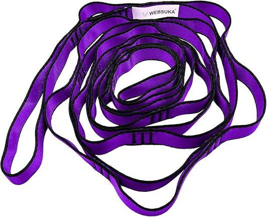 Aerial Yoga Hammock Daisy Chains Strap, Strong 22kN Adjustable with 10 Loops, No Stretch, Climbing Strap Nylon Chain Sling for Aerial Yoga,Swing, Hammock, Suspension, Exercise-FlexoryFit