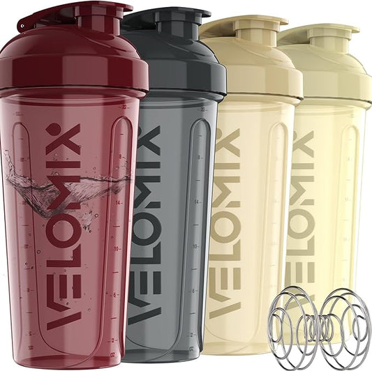 '-4 PACK- 28 oz Protein Shaker Bottle for Protein Mixes - 4x Wire Whisk | Leak Proof Shaker Cups for Protein Shakes | Protein Shaker Bottle Pack | Protein Shake Cup (Burgundy Pack)-FlexoryFit
