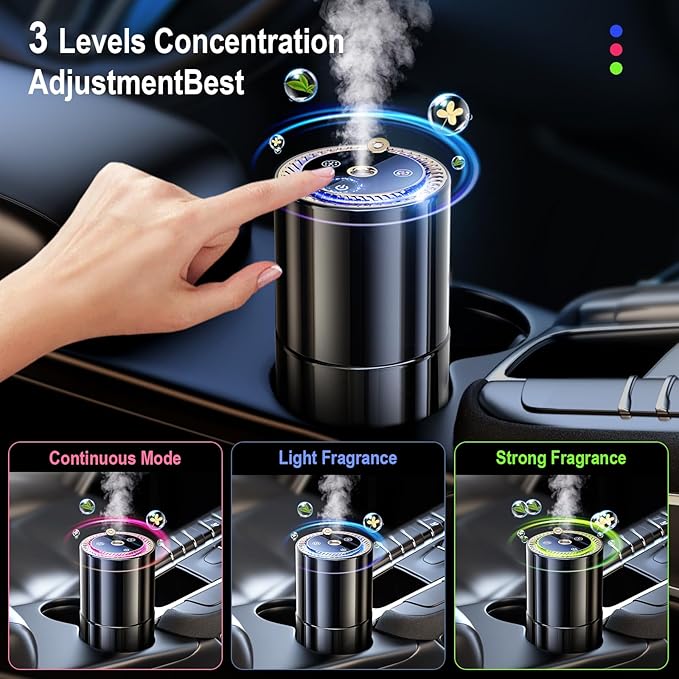 Smart Car Air Freshener,150ML Natural Fragrance Car Scents Air Freshener with Star Projector,300 Days Long Lasting, Car Essential Oil Diffuser, Auto On/Off,Aroma Diffuser for Men Women(Ocean)