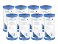 Pentair Pentek R50-BB Big Blue Sediment Water Filter, 10-Inch, Whole House Pleated Polyester Filter Cartridge, 10" x 4.5", 50 Micron, Pack of 8, White