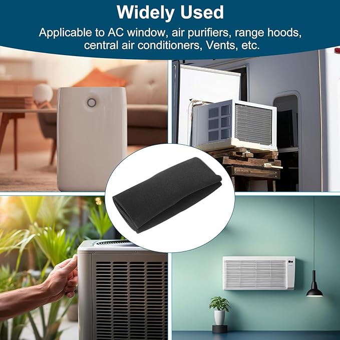 PATIKIL 39" x 20" x 0.4" Air Conditioner Filter Replacement, Washable Reusable Cut to Fit Foam Filter Air Filter for RV AC Vent Window Purifiers Computer, 40PPI