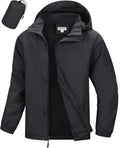 33,000ft Men's Packable Rain Jacket Waterproof Lightweight Raincoat Rain Shell with Hood for Outdoor Hiking Golf Travel