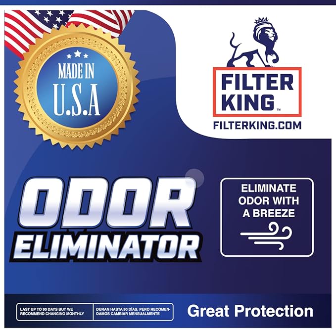 Filter King 8x16x1 Air Filter | 4-PACK | Carbon MERV 8 HVAC Pleated A/C Furnace Filters | MADE IN USA | Actual Size: 7.5 x 15.5 x .75"