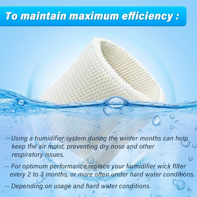 MAF2 Super Wick Humidifier Filter, for Aircare/Essick Air/Moist Air Humidifier MA0600, MA0601, MA0800, MA08000, Kenmore 5408,154080,32 15508 Filters, Humidifier Replacement Wicks - 2-Pack