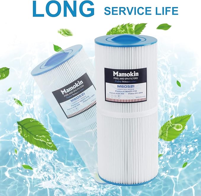 Spa Filter 6CH-960 Replaces Jacuzzi Filters J-300 J-400, Unicel 6CH-960, Pleatco PJW60TL-F2S, Filbur FC-2800, 6540-476, 6540-383, Hot Tub Filter with Closed Handle(Not be Removed)- 2 Pack