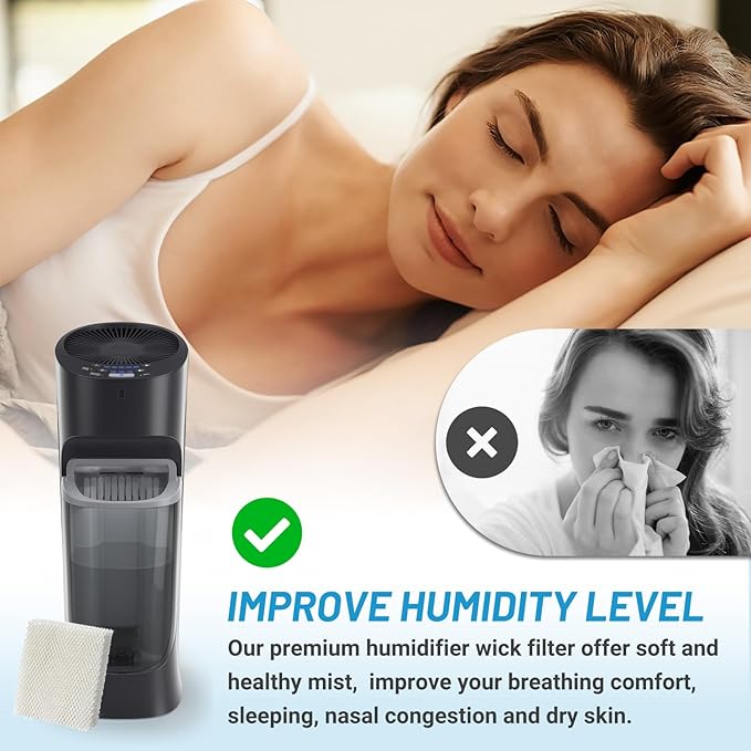 Lemige 4 Pack Humidifier Wicking HFT600 Filters T Compatible with Honeywell Tower Humidifier HEV615 HEV620, Compare to part HFT600T HFT600PDQ