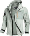 GEMYSE Men's Lightweight Rain Jacket Waterproof Raincoat Hooded Softshell Windbreaker for Outdoor Hiking Travel