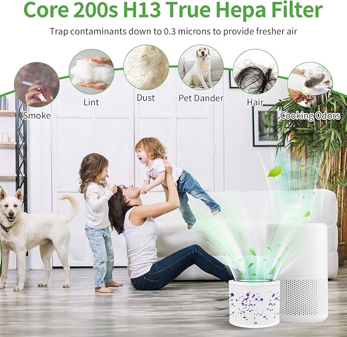 Core 200S Replacement Filter for LEVOIT Air Purifier, 3-Stage Filters Replacement Activated Carbon Ture HEPA Air Purifier Filter Core 200S-P Fit for LEVOIT 200S, 2 Pack Core 200S-RF