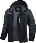 MAGCOMSEN Men's Hooded Windproof Water Resistant Rain Jacket Windbreaker 5 Pockets for Hiking,Fishing,Travel