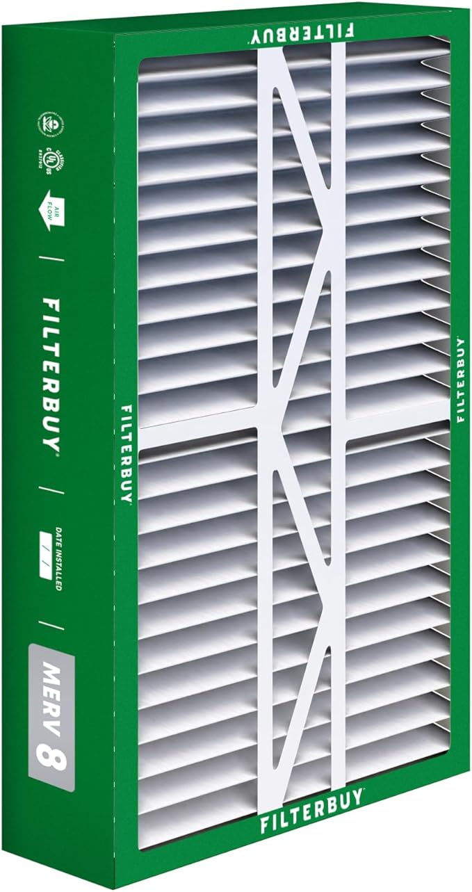 Filterbuy 16x25x5 Air Filter MERV 8 (MPR 700) Dust Defense (1-Pack), Pleated HVAC AC Furnace Filters for Amana, Coleman, Goodman, Maytag, York, and More (Actual Size: 15.38 x 25.50 x 5.25)