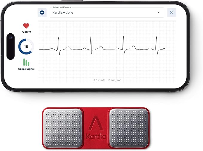 KardiaMobile 1-Lead Personal EKG Monitor – Record at Home – Detects AFib & Irregular Arrhythmias – Easy Results in 30 Seconds – Works w/Most Smartphones-FlexoryFit