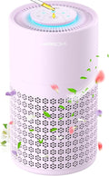 AIRROMI Air Purifier for Bedroom with HEPA 3-in-1 Filter, Pet Air Purifier for Home Cat Pee Smell, Covers Upto 990 Ft², Quiet 360°intake Air Cleaner for Pet Hair,Allergies,Pollen,Smoke A2001 Purple