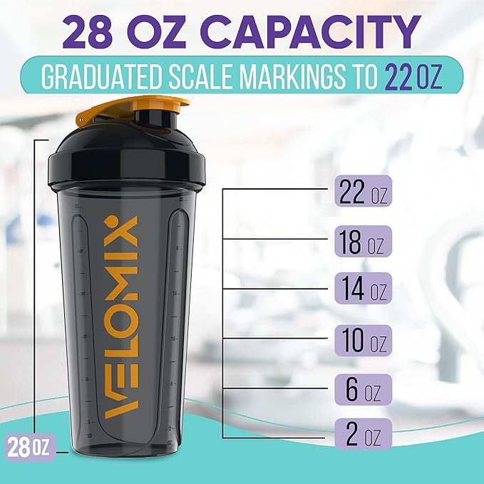 '-2 Pack- 28 oz Protein Shaker Bottles for Protein Mixes - 2x Wire Whisk | Leak Proof Shaker Cups for Protein Shakes | Protein Shaker Bottle Pack (Golden Stone)-FlexoryFit