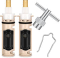2 Pcs Shower Replacement Cartridge Compatible with Moen1222 with Puller & Retainer Clip Tub and Repair Kit for One Handle Faucet, Bathtub Shower Valve Parts and Removal Tool, Brass and Plastics