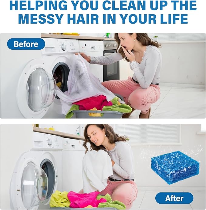 Pet Hair Remover for Laundry, Effective Laundry Pet Hair Catcher for Washer&Dryer, 6Pcs Reusable Lint Remover for Clothing Dog Cat Fur Remover, Blue