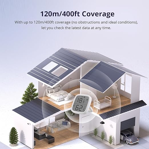 SONOFF Zigbee Indoor Temperature Humidity Sensor, SNZB-02D LCD Zigbee Thermometer Hygrometer, Works with Alexa & Google Home for Remote Monitoring and Home Automation, ZigBee 3.0 Hub Required, 1-Pack