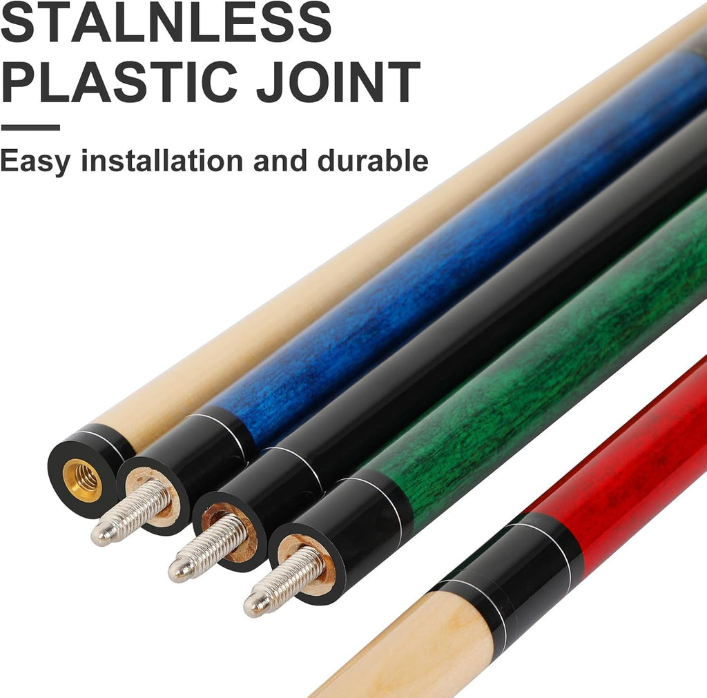 4 Pieces Pool Cue Stick 58 inch 18 oz 19 oz 20 oz 21 oz Billiard House Bar Pool Stick