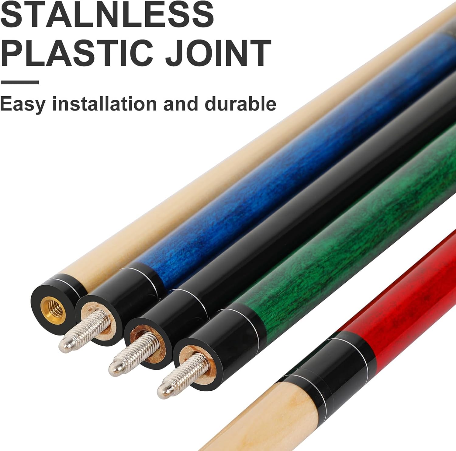 4 Pieces Pool Cue Stick 58 inch 18 oz 19 oz 20 oz 21 oz Billiard House Bar Pool Stick