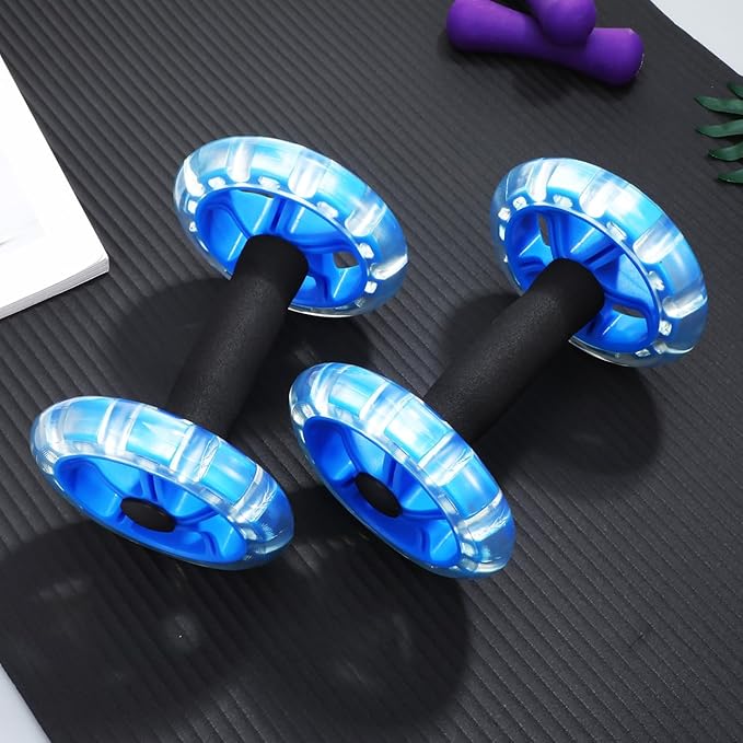 Kisangel Exercise Roller Weight Loss Equipment Exercise Abdominal Roller Ab Exercise Roller Hand Weights Dumbbell Yellow Fitness Exercise Device Fitness Wheel Wire Wheel-FlexoryFit