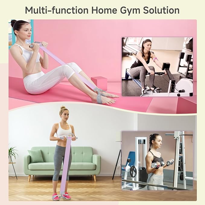 Fabric Resistance Band with Handles, 120lb Full-Body Excercise Band, Non-Slip Elastic Bands for Strength Muscle Training, Stretch Band Workout Equipment for Leg Arm Chest Core Wrist Ankle-FlexoryFit