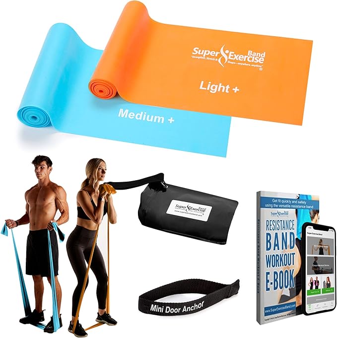 7Ft Long Resistance Bands for Stretching - Resistance Bands Set with Door Anchor - Exercise Bands Including Carry Pouch, E-Book & App - Latex-Free Workout Bands-FlexoryFit
