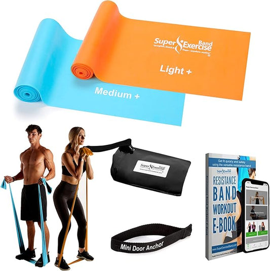 7Ft Long Resistance Bands for Stretching - Resistance Bands Set with Door Anchor - Exercise Bands Including Carry Pouch, E-Book & App - Latex-Free Workout Bands-FlexoryFit