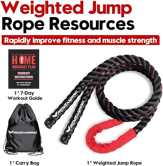 Weighted Jump Rope for Men and Women, 3lb 4lb 5lb Adult Heavy Skipping Rope, Jumprope for Fitness,Workout Equipment, Fitness Equipment for Home Gym Exercise,Improve Strength and Building Muscle-FlexoryFit