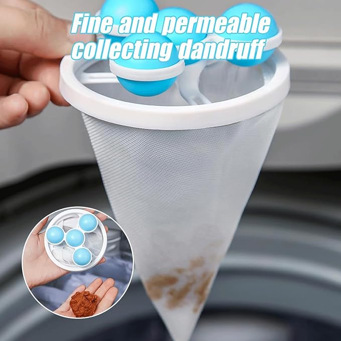 4PCS Hair Filter Bag for Fop Loader, Lint Traps for Laundry, Lint Catcher for Washing Machine, Pet Hair Catcher, Fur Remover for Laundry