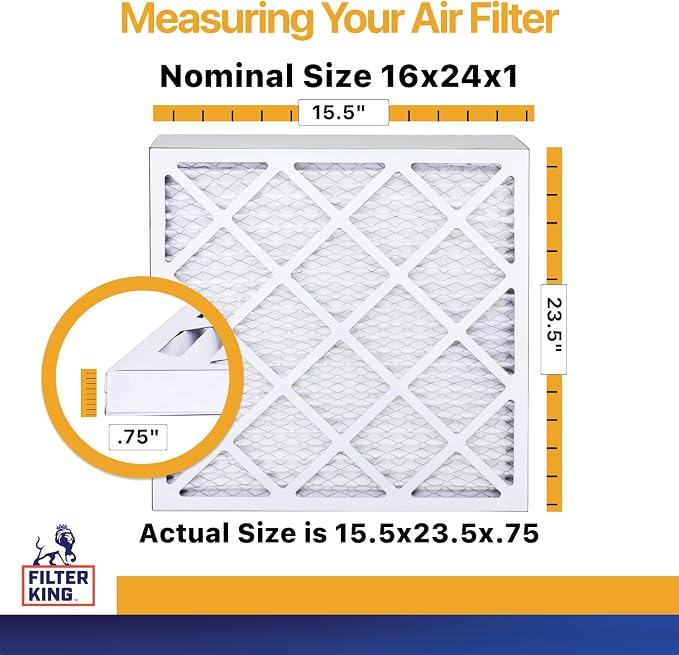 Filter King 16x24x1 Air Filter | 6-PACK | MERV 13 | HVAC Pleated AC Furnace - Image 2