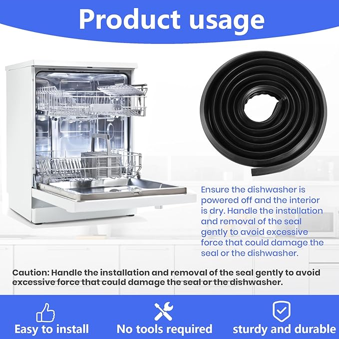 Upgrade DD62-00043A For Samsung Dishwasher Front Tub Door Seal Gasket, Upgrade Rubber - Compatible with samsung Dishwashers Parts