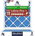MervKing 20x20x1 Air Filter | MERV 11 | MPR 1000-1200 Ultra Pro | 2-Pack | Pleated HVAC AC Furnace Replacement Air Filters | Actual Size: 19.7" x 19.7" x 0.75"