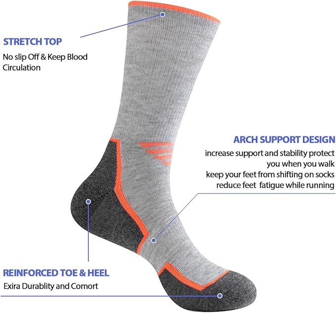JOYNÉE 5/10 Pairs Mens Lightweight Athletic Crew Socks Cushioned Breathable Long Socks for Sports Running-FlexoryFit