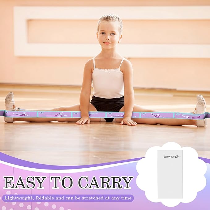 Stretch Strap for Kids Elastic Gymnastics Stretching Ballet Dance Band with 8 Loops Adjustable Exercise Training Resistance Strap for Children Stuff Pilates Latin Yoga Equipment-FlexoryFit