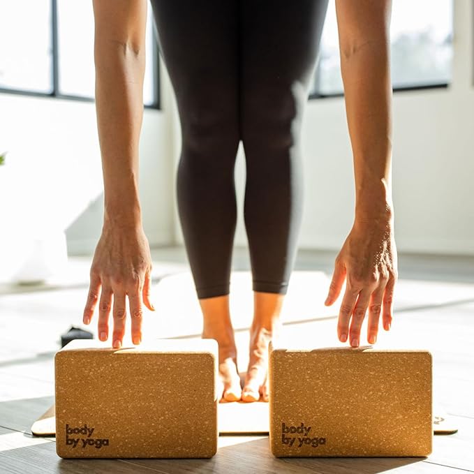 Premium Cork Yoga Blocks - Extra Large Yoga Block 2-Pack or Extra Tall 1-Pack for Inflexible Yogis | Natural, High-Density Cork for Superior Support & Stability | Optional Yoga Strap & Gift Box-FlexoryFit